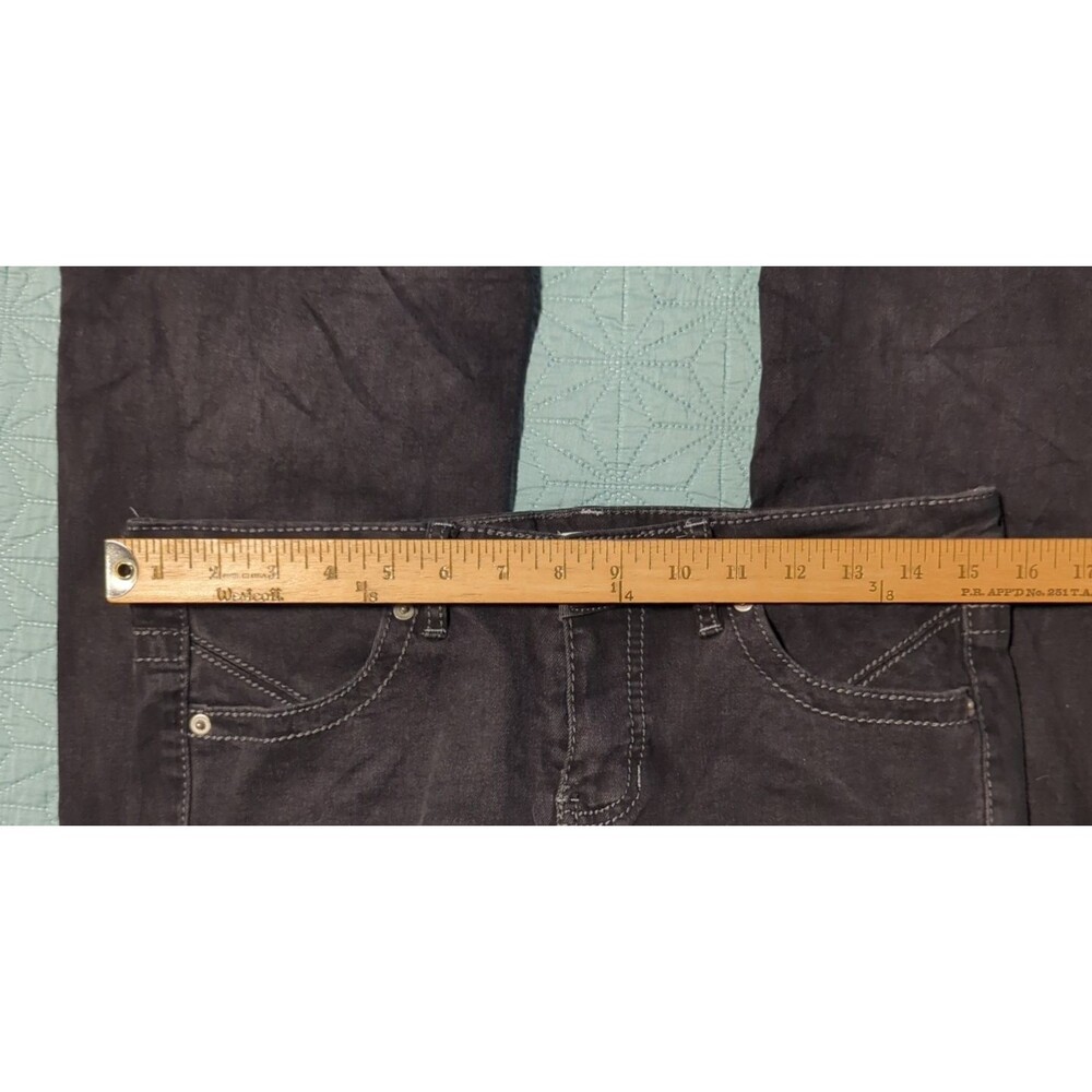 Rue 21 Jeans Womens Size 6 Black Denim Mid Rise Boot Cut Stretch Bedazzled Stars - Picture 8 of 11